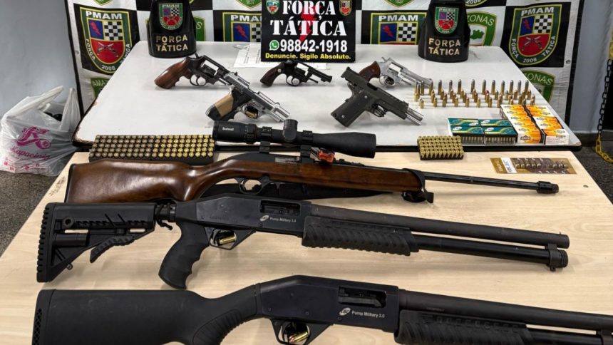 Número de armas retiradas de circulação cresce 217% no Amazonas, segundo MJSP
