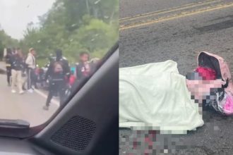 Mulher morre após queda de moto e atropelamento por carreta na BR-174