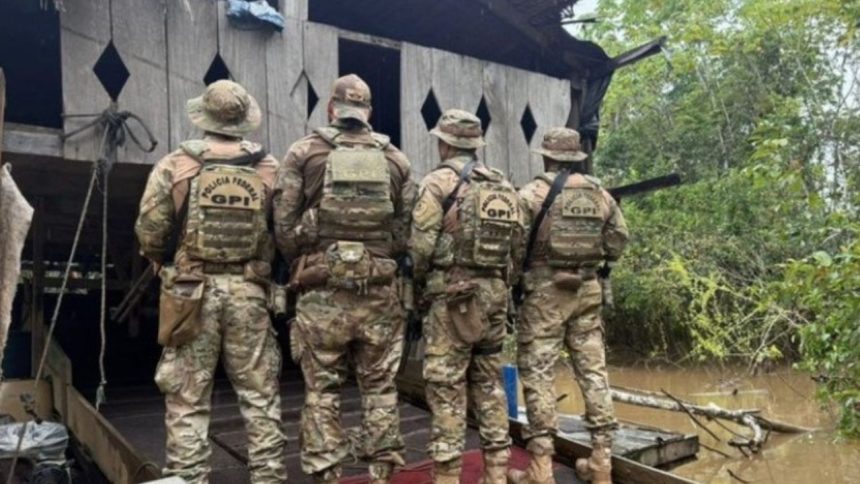 PF e Ibama inutilizam 29 embarcações de garimpo ilegal no Rio Madeira