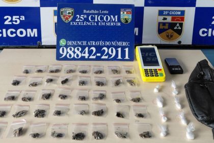 Mais de 40 porções de drogas são apreendidas pela polícia em Manaus