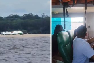 Vídeo revela momento inicial de naufrágio de lancha no Encontro das Águas