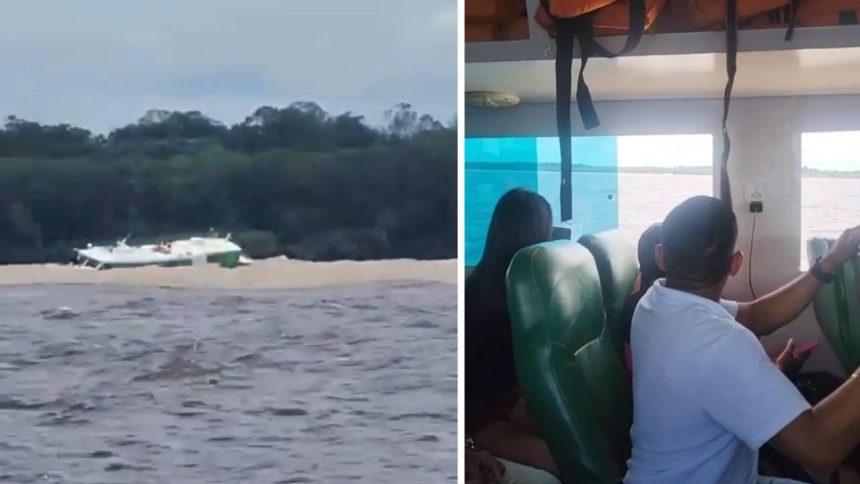 Vídeo revela momento inicial de naufrágio de lancha no Encontro das Águas