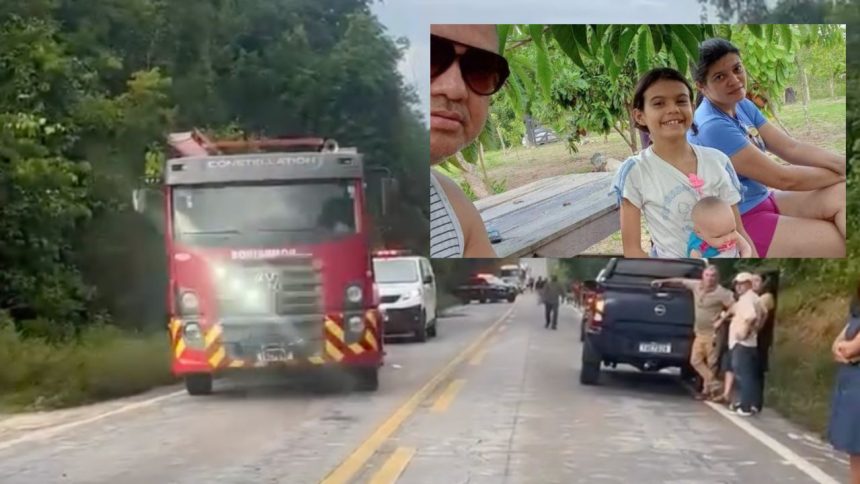 Família morre em acidente com caminhonete na BR-174, em Presidente Figueiredo