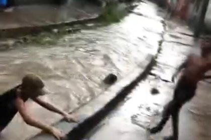 Vídeo mostra crianças pulando em igarapé poluído e acende alerta