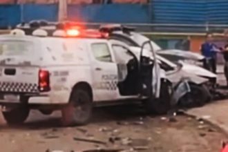 Perseguição policial termina em colisão na avenida Brasil, em Manaus