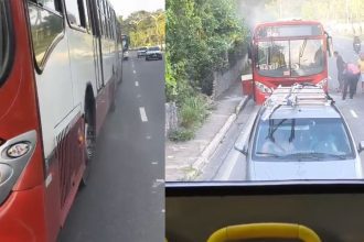 Ônibus da linha 641 interrompe trajeto após princípio de incêndio em Manaus