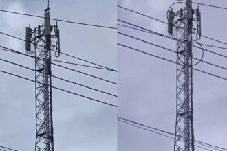 Crianças são filmadas escalando torre de telefonia em Maués