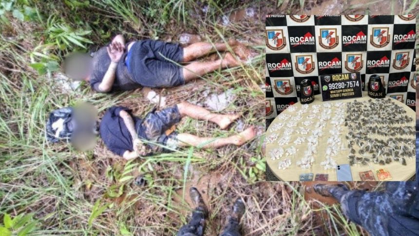 Dupla é presa com mais de 600 porções de drogas pela Rocam em Manaus