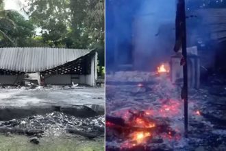 Raio atinge casa, provoca descarga elétrica e incêndio destrói imóvel em Presidente Figueiredo