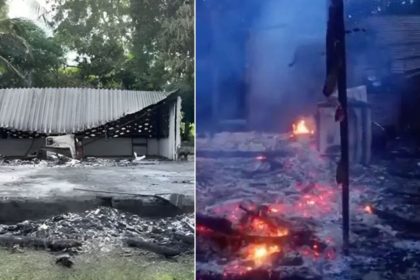 Raio atinge casa, provoca descarga elétrica e incêndio destrói imóvel em Presidente Figueiredo