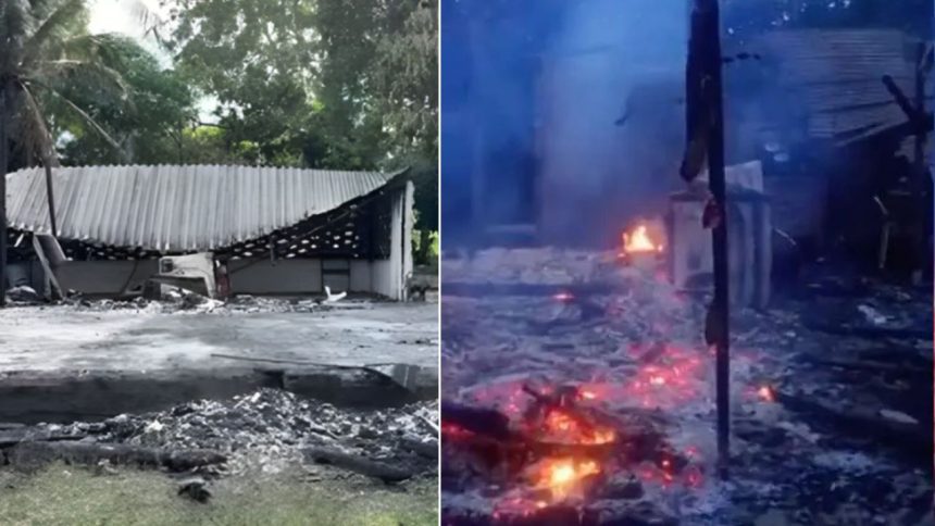 Raio atinge casa, provoca descarga elétrica e incêndio destrói imóvel em Presidente Figueiredo