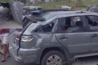 Roda se solta de carro em movimento e causa acidente na zona Norte de Manaus