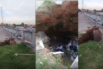 Vídeo expõe cratera com aproximadamente cinco metros próxima à Ponte do Educandos
