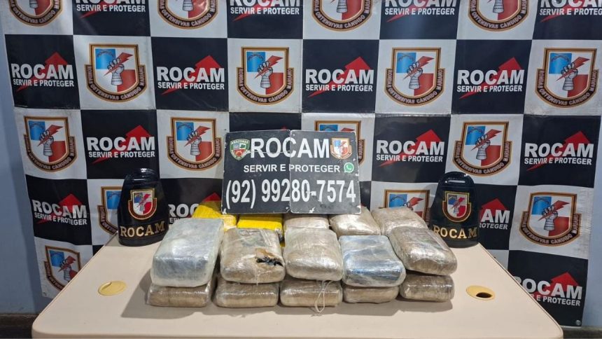 Rocam apreende 23 kg de maconha tipo skunk e prende suspeito em Tefé