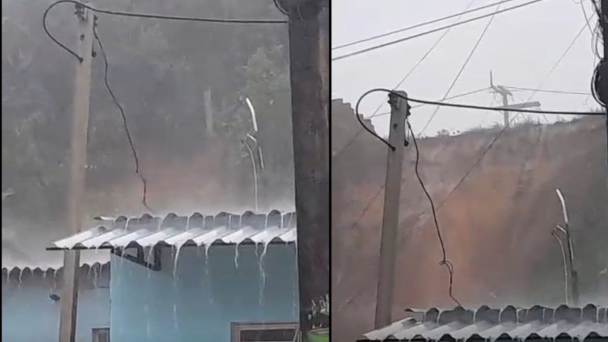 Vídeo mostra momento em que barranco desliza durante chuva em Manaus
