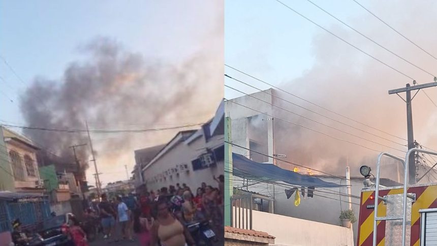 Incêndio consome parte superior de residência no bairro Glória, em Manaus