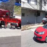 Carreta invade residência e danifica fachada no bairro Mauazinho, em Manaus