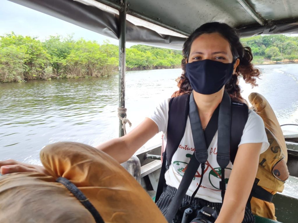 Registro de Nathalie Brasil, em 2021, quando estava à caminho à praia do Tupé onde foi feito a foto