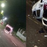 Carro capota e motorista é arremessado em avenida da zona Norte