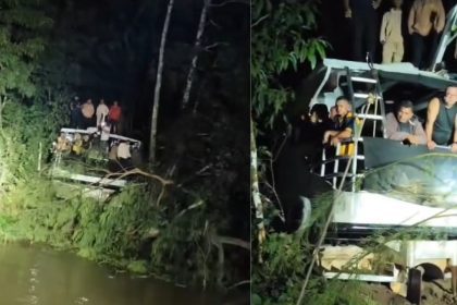 Lancha de passageiros sai do rio e invade laranjal durante trajeto no Amazonas