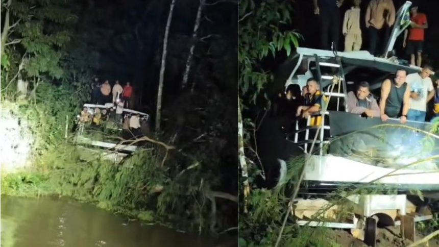 Lancha de passageiros sai do rio e invade laranjal durante trajeto no Amazonas