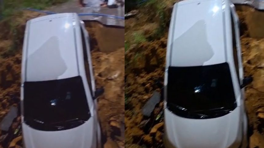 Motorista de aplicativo sofre acidente ao cair em buraco no Tarumã