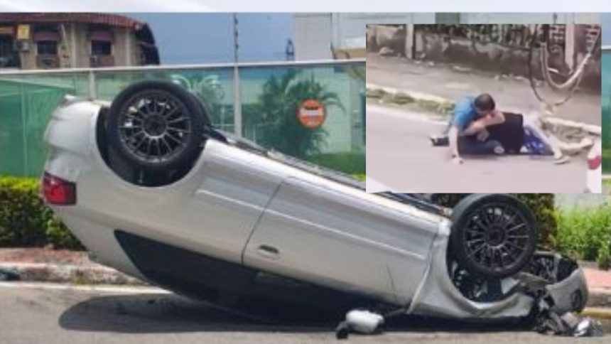 Vídeo flagra motoristas na porrada após colisão de carros em Manaus