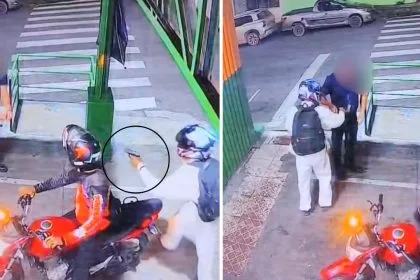 Vídeo mostra trabalhador sendo assaltado por criminosos no bairro Petrópolis