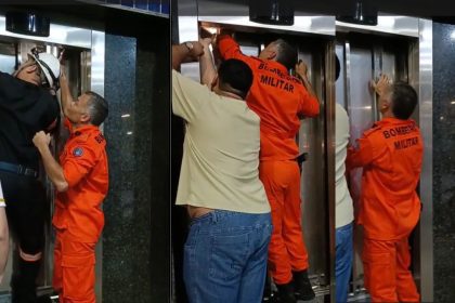 Crianças são resgatadas após ficarem presas em elevador de passarela em Manaus