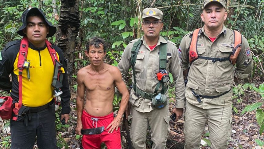 Homem é encontrado após três dias desaparecido em selva no Rio Preto da Eva