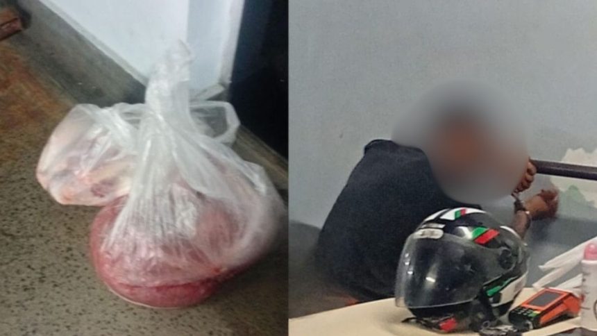 Homem é preso após tentar sair de supermercado com picanha sem pagar em Manaus