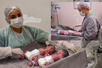 Parto raro de trigêmeos é realizado com sucesso na maternidade Ana Braga