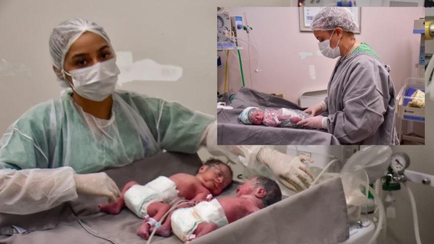 Parto raro de trigêmeos é realizado com sucesso na maternidade Ana Braga