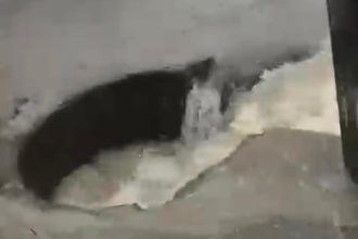 Criança cai em bueiro durante a forte chuva registrada em Manaus