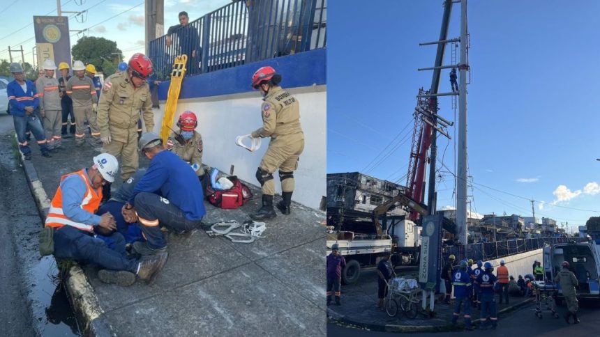 Trabalhador cai de poste de 10 metros de altura durante manutenção na zona sul de Manaus