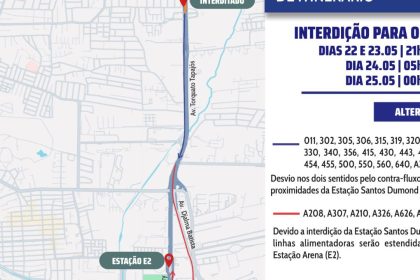 Obras na passarela Santos Dumont alteram rotas de ônibus em Manaus; veja mudanças