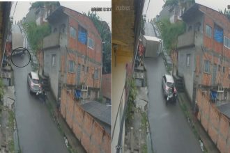 Vídeo mostra homem pulando de caminhão desgovernado em ladeira de Manaus
