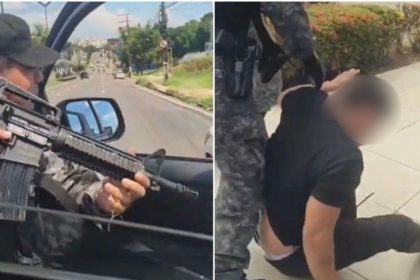 Vídeo mostra perseguição policial que termina com prisão de suspeito em Manaus