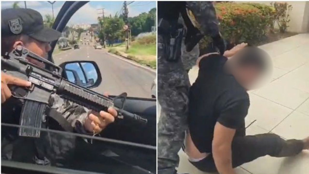 Vídeo mostra perseguição policial que termina com prisão de suspeito em Manaus
