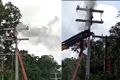 Trabalhador sofre descarga elétrica durante serviço em rede de energia na BR-174