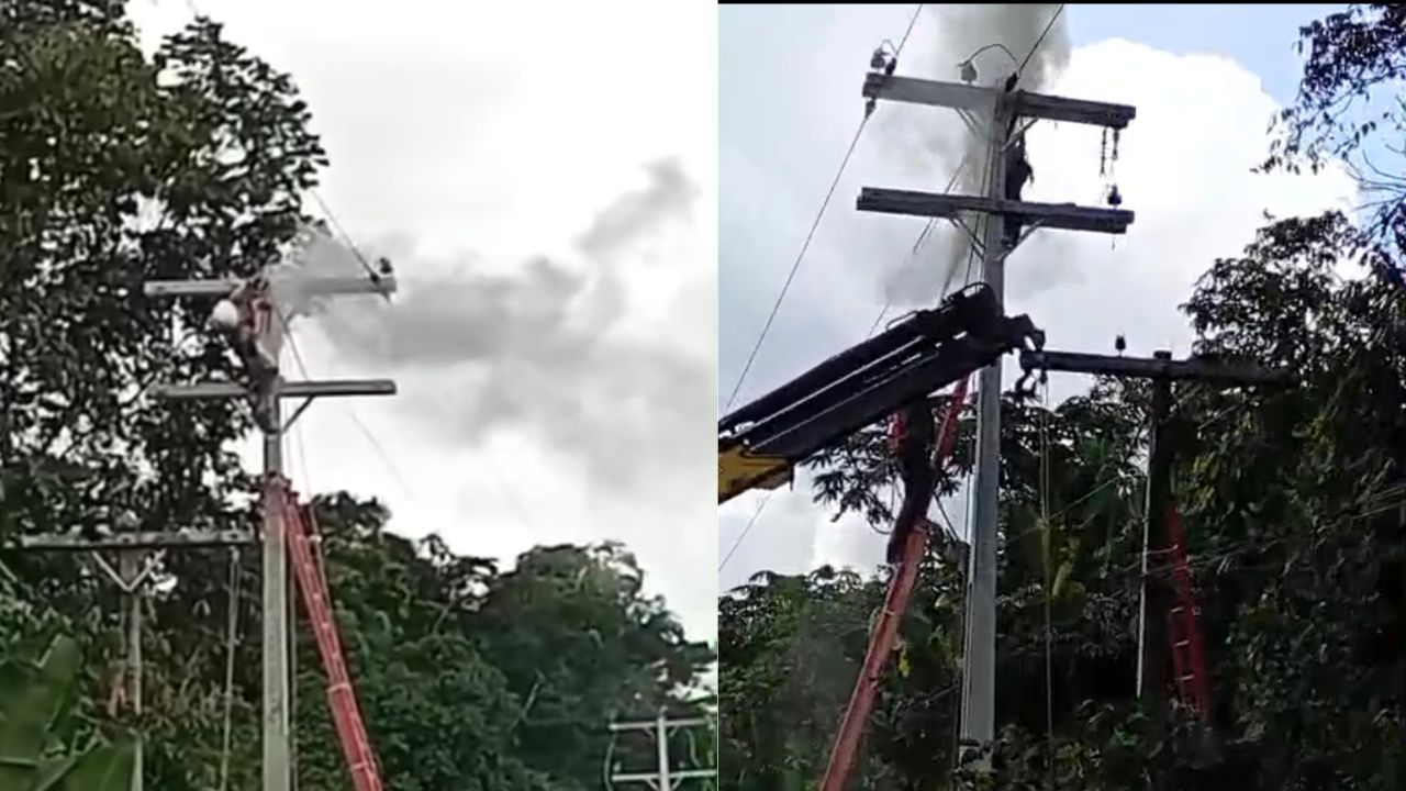 Trabalhador sofre descarga elétrica durante serviço em rede de energia na BR-174