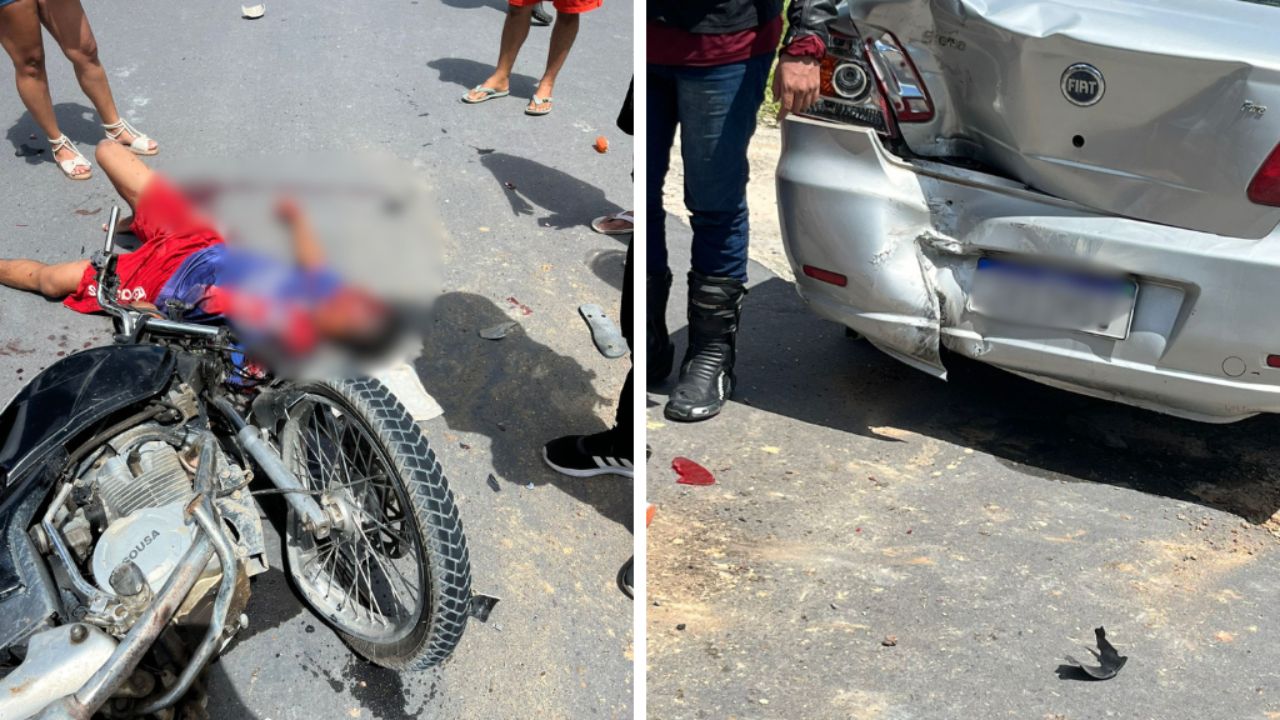 Casal fica ferido após acidente entre motocicleta e carro na AM-010