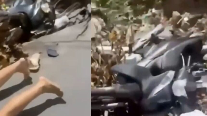 Motociclista sofre queda após perder controle da moto em buraco em Manaus