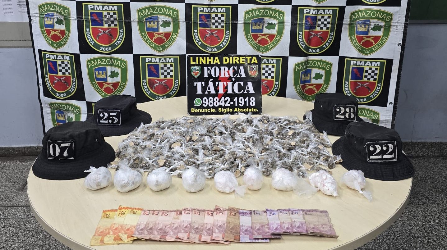 Homem é preso com porções de drogas em Manaus