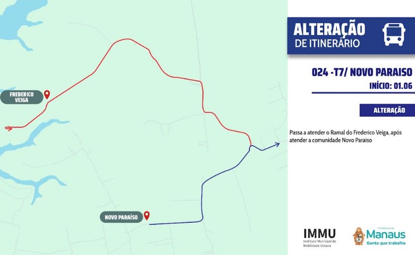 Novo itinerário da linha 024.