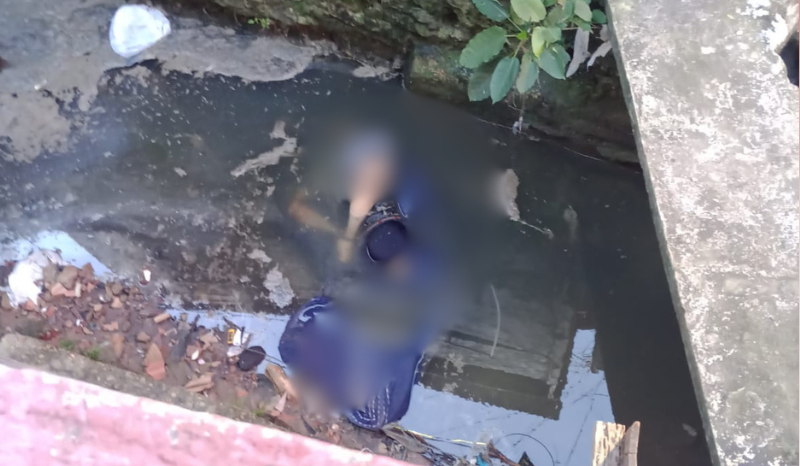 Homem é achado degolado e amarrado dentro de córrego na Compensa
